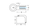 Glashouder Wiegand model 8 L voor buis 42-48 mm O