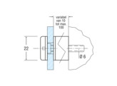 Glasplaathouder 22 mm O L 30 mm glanzend verchroomd