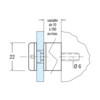 Glasplaathouder 22 mm O L 10 mm rvs gepolijst