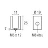 Messing glasplaatdrager 4801-S  8-10 mm glas