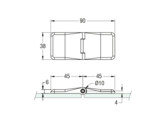 UV-verlijmbaar scharnier UV 38 rvs 304