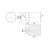 Cilindervormige deurknop 28T O30 transparant