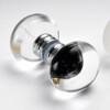 Paire de boutons O 45 mm. Transparent. Chrome brillant.