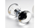 Paire de boutons O 45 mm. Transparent. Chrome brillant.