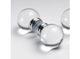 Boutons O40 pour cabine de douche. Transparent. Nickel brosse.