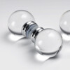 Dubbele deurknop O 40 mm transparant glas glanzend verguld