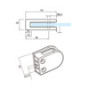 Glashouder model 52 zonder klemrubbers rvs 316