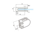 Glashouder model 52 zonder klemrubbers rvs 316