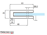 Glashouder model 52 zonder klemrubbers rvs 316