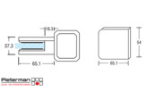 Pince de fixation inox 316 pour verre de 15 ou 19 mm.