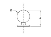 Enkele ronde deurknop 25 mm brons