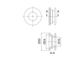 Bagues pour portes coulissantes O 30 mm. Ouvert. Nickel brosse.