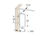 Charniere 360 verre/bois 24 x 56 mm. Zamak brosse.