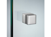 Bouton carre collable par UV. Inox poli.