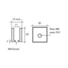 Massief messing glasplaatdrager 4805 voor 6-10 mm glas