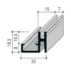 Profil lateral a cremaillere PK7. L 2013. Alu matt.