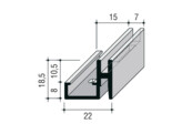 Profil lateral a cremaillere PK7. L 2013. Alu matt.