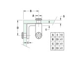 Angulaire 3 voies avec vis O 20 mm. Inox Brosse